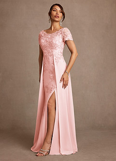 Azazie Alva vestidos de madre de la novia Vestido de Rosa Rubor de Encaje de Corte en A image5