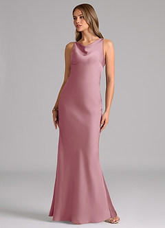 Azazie Allettie Bridesmaid Dresses Vintage Mauve Mermaid Stretch Satin Dress image5