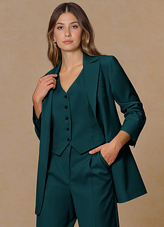 front Rowan Pine Refined Weave Performance 3-Piece Suit
