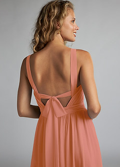 Azazie Aziza Bridesmaid Dresses MAI TAI A-Line V-Neck Pleated Chiffon Dress image6