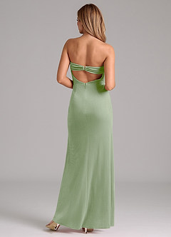 Azazie Leonis Bridesmaid Dresses Dusty Sage Mermaid Strapless Velvet Dress image2
