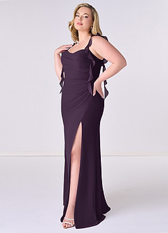 Barbie ♥ Azazie Bridesmaid Dresses Plum Mermaid Corset Chiffon Dress image9