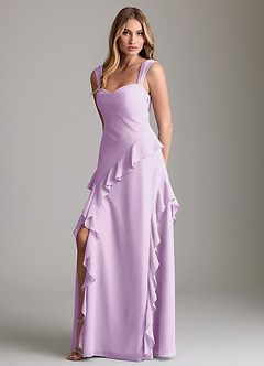 Azazie Sloane Bridesmaid Dresses Frosted Lilac A-Line Sweetheart Neckline Chiffon Dress image1
