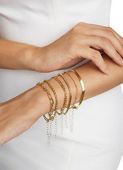 front Ensemble de bracelets multi-chaînes 6 pièces