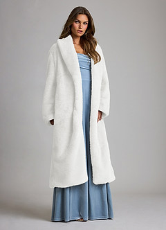 front Maxi Faux Fur Full-Length Coat