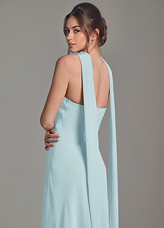 Azazie Ilana Bridesmaid Dresses Sea Glass A-Line Strapless Chiffon Dress image6