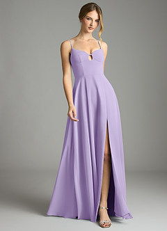 Azazie Audreana Final Sale Lilac A-Line Sweetheart Neckline Chiffon Dress image3