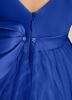 Azazie Pear Abiti da Ragazza di Fiori Abito Principessa in Tulle Fiocco Blu Reale image7