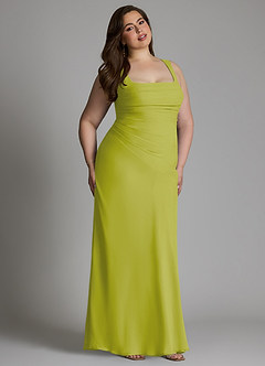 Azazie Agustina Bridesmaid Dresses Lemongrass Mermaid Corset Chiffon Dress image13