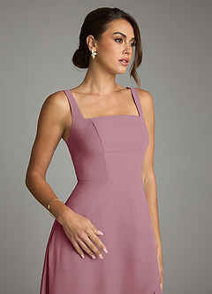 Azazie Debra Bridesmaid Dresses Vintage Mauve A-Line with Pockets Chiffon Convertible Dress image3