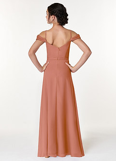 Azazie Alivia Junior MAI TAI A-Line Off the Shoulder Chiffon Dress image2