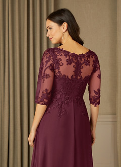 Azazie Dorella Mother of the Bride Dresses Cabernet A-Line Lace Chiffon Dress image6