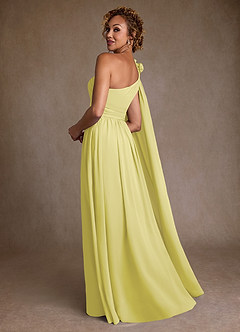 Azazie Lancaster Kleider für die Brautmutter A-Linie One-Shoulder Chiffon Kleid Zitronensorbet image2