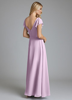 Azazie Omari Bridesmaid Dresses Frosted Lilac A-Line Chiffon Dress image2