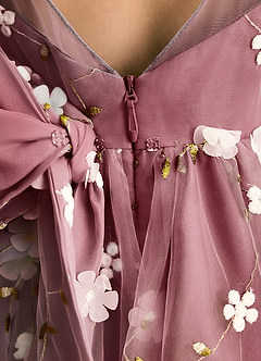Azazie Elowen Flower Girl Dresses Merlot A-Line Sweetheart Neckline Lace Dress image7