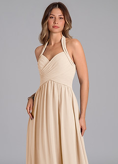 Azazie Darlyn Bridesmaid Dresses White Alabaster A-Line Pleated Chiffon Dress image7