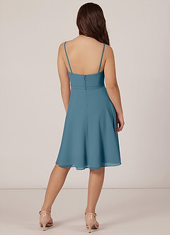 Azazie Kalie Junior Agave A-Line with Belt Chiffon Dress image2