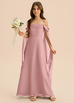 Azazie Moana Junior Klä av A-Line i Chiffong Plisserad image1