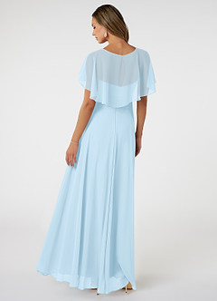 Azazie Jamie Robes de demoiselle d'honneur Robe Trapèze en Mousseline de soie Bleu Ciel image5