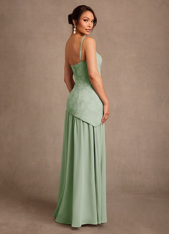 Azazie Flossie Brudens mor kjoler A-Line Plisseret Chiffon Gulv-længde Kjole image5