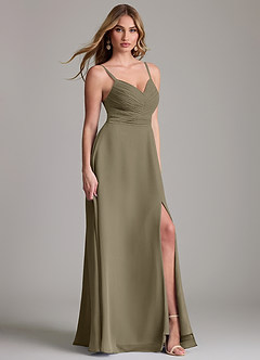 Azazie Terese Bridesmaid Dresses Willow Green A-Line Pleated Chiffon Dress image3