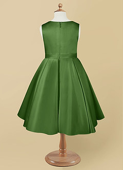 Azazie Coco Flower Girl Dresses Basil A-Line Bow Matte Satin Dress image6