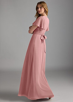 Azazie Zaniah Bridesmaid Dresses Dusty Rose A-Line Chiffon Dress image7