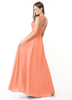 Azazie Jeanna Bridesmaid Dresses A-Line Pleated Chiffon Floor-Length Dress image3