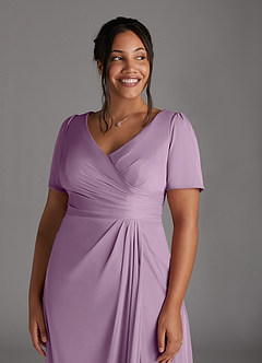 Azazie Bessie Mother of the Bride Dresses Wisteria A-Line Pleated Mesh Dress image11