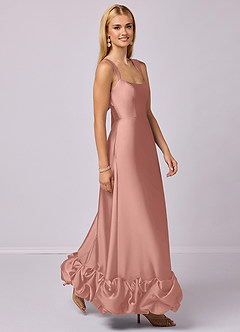 Barbie ♥ Azazie Final Sale Bermuda A-Line with Pockets Stretch Satin Dress image3