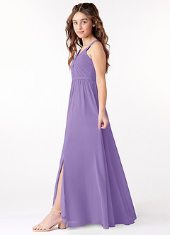 Azazie Evie Junior Tahiti A-Line Pleated Chiffon Dress image2