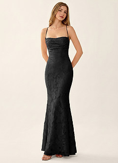 Natasha Black Jacquard Corset Mermaid Summer Dress image3