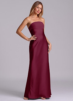 Azazie Ailanie Brudtärnklänningar Klä av Tubklänning i Stretch Satin Axelbandslös Mullbär image5