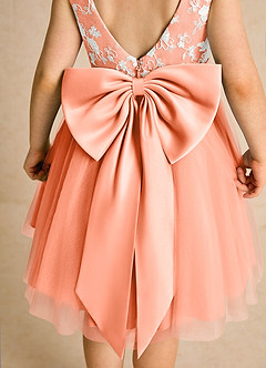 Azazie Butterfly Flower Girl Dresses Sunset A-Line Lace Dress image6