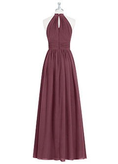 Azazie Cherish Bridesmaid Dresses Sangria A-Line Pleated Chiffon Dress image7