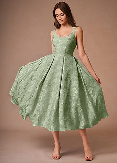 Briac Light Green A-line Midi Dress image5