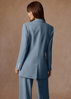 front Rowan Blu Polveroso Blazer Performance in tessuto raffinato