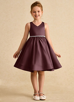 Azazie Julietta Blumenmädchenkleider Ballkleid Cabrio Tüll Kleid Sangria image9