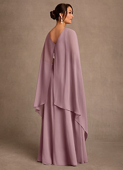 Azazie Liddie Kleider für die Brautmutter A-Linie Plissee Chiffon Kleid Altrosa image3
