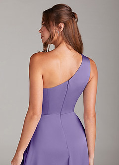Azazie Brooke Bridesmaid Dresses Tahiti A-Line One Shoulder Stretch Satin Dress image3