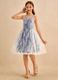 Azazie Cubbie Girls Formal Blumenmädchenkleider A-Linie Spitze Kleid Sturm image1