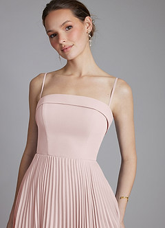 Azazie Mariana 신부 들러리 드레스 A라인 스트랩리스 쉬폰 바닥 길이 드레스 image4