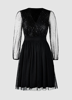 Glennallen Black Sparkly Mini Dress image7