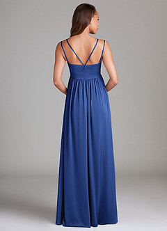 Azazie Emree Maternity Bridesmaid Dresses A-Line Stretch Satin Floor-Length Dress with Pockets image2