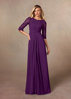 Azazie Zinnia Mother of the Bride Dresses Grape A-Line Sequins Chiffon Dress image4