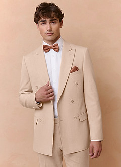 front Collins Gelbbraun Zweireihiger Anzug aus Wollmischung