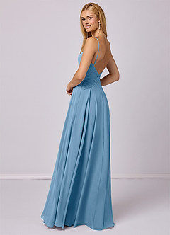 Barbie ♥ Azazie Bridesmaid Dresses Steel Blue A-Line Chiffon Dress image4