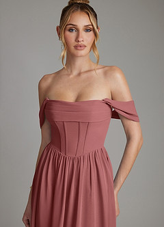 Azazie Caterina Brautjungfernkleider A-Linie Korsett Chiffon Kleid Amethyst image8