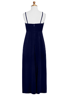 Azazie Solange Junior Dark Navy A-Line Velvet Dress image8