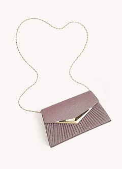 front Plissierte Clutch mit Schimmer und Metall